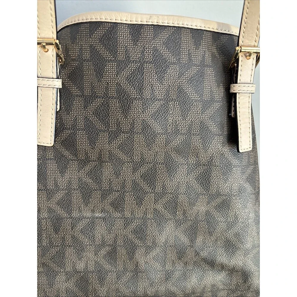 Michael Kors Signature Jet Set East West Buckle Tote SoHo Vegan Large Logo Y2K